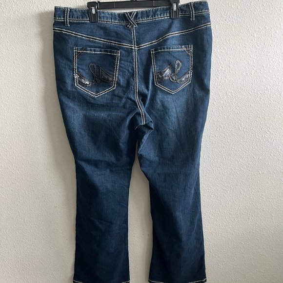 Lane Bryant Women's Dark Wash Stitch Boot Cut Jeans Size 20 Style 015001-12 - Picture 9 of 11